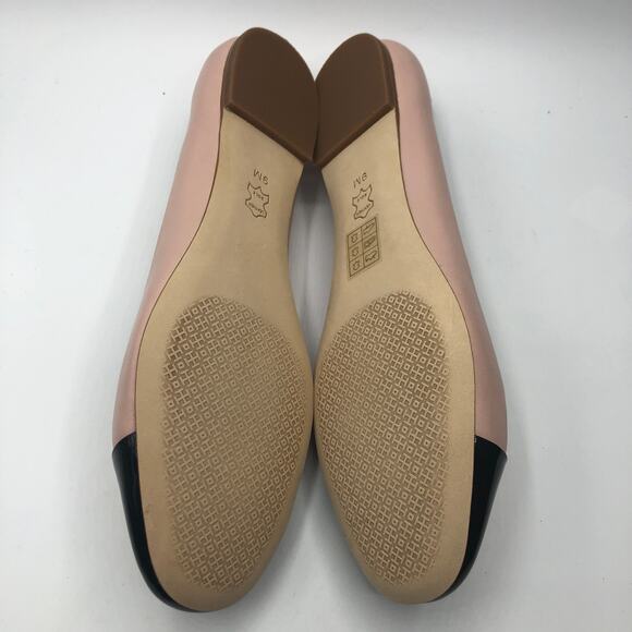 Tory Burch Womens Chelsea Cap Toe Nappa Ballet Flat Sea Shell Pink 9 M New - Picture 5 of 7